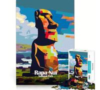 Puzzle 1000 pièces pour Adolescents Parc National de Rapa NUI Chili Art aux Bords précis Activité intellectuelle Jeu de détente Cadeau d'anniversaire Artistique (38x52cm)