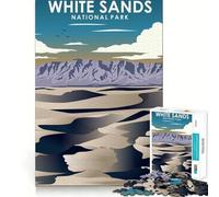 Puzzle 1000 pièces pour Adolescents, Parc National de White Sands, Bords précis, Art, entraînement cérébral, Jeu Calme et Amusant, Cadeau d'anniversaire (38x26cm)