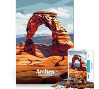 Puzzle 1000 pièces pour Adolescents,Parc National des Arches,Utah,États-Unis,Assemblage sans Couture,Jeu de réflexion,Cadeau,Temps de Repos,Divertissement,Noël,Loisirs artistiques (38x26cm)
