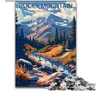 Puzzle 1000 pièces pour Adolescents Parc National des Rocheuses, adapté aux Personnes de 14 Ans et Plus Jeux éducatifs Cadeaux du Père Noël Secret 26x38cm