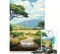 Puzzle 1000 pièces pour Adolescents Parc National Kruger,Afrique du Sud Jeu de logique et de précision pour des Moments de détente Décoration Murale de Noël (38x52cm)
