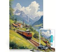 Puzzle 1000 pièces pour Adolescents, Parcours des Alpes suisses, décoration soignée, Jeu d'exercice Mental, Divertissement pour Les Moments de détente, Cadeau de Noël Amusant (38x26cm)