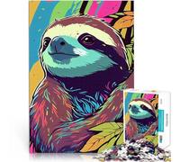 Puzzle 1000 pièces pour Adolescents Paresseux coloré Défi Difficile pour soulager Le Stress Cadeau d'anniversaire 52x38cm