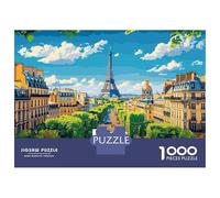 Puzzle 1000 Pièces pour Adolescents Paris Cityscape Puzzles pour Adultes - Jeu Manuel - Assemblage De Motifs - Cadeau d'anniversaire Unique 52x38cm/1000pcs