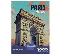 Puzzle 1000 Pièces pour Adolescents Paris France Arc De Triomphe Mosaic Puzzles pour Adultes : Améliorent La Mémoire - Difficile Et Stimulant - Cadeaux De Noël Et d'anniversaire 38x26cm/1000pcs