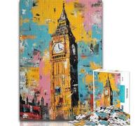 Puzzle 1000 pièces pour Adolescents Paris Londres 1000 pièces pour Adultes et Adolescents pour la décoration de la Maison à partir de 14 Ans 75x50cm