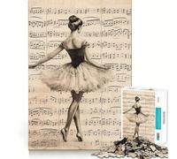 Puzzle 1000 pièces pour Adolescents,partitions de Ballerine,Jeu de réflexion sans Couture,Cadeau pour se détendre,Jouer,Noël,Loisirs créatifs (38x26cm)