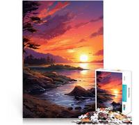Puzzle 1000 pièces pour Adolescents Paysage au Coucher du Soleil Jouets à Faire soi-même Cadeau pour Les Anniversaires 38x26cm