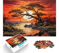 Puzzle 1000 pièces pour Adolescents Paysage au Coucher du Soleil Staycation Tuer Le Temps Convient aux Couples 50x70cm