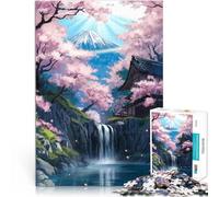 Puzzle 1000 pièces pour Adolescents Paysage de Cascade Japonais Entraînez Votre Cerveau et Vos Mains Décoration Parfaite 38x26cm