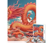 Puzzle 1000 pièces pour Adolescents Paysage de Dragon Chinois Jeu de 1000 pièces Cadeau Relaxant Analyse et logique (38x52cm)