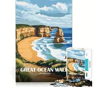 Puzzle 1000 pièces pour Adolescents Paysage de la Grande Promenade Océanique Australie Découpe précise Jeu de réflexion Intelligent Activité relaxante pour Un Anniversaire (38x52cm)