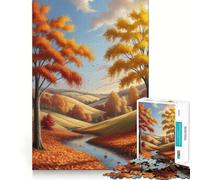 Puzzle 1000 pièces pour Adolescents,Paysage de rivière d'automne,Assemblage sans Couture,Jeu de réflexion Artistique,Cadeau pour se détendre,Jouer,Loisirs de Noël (38x26cm)