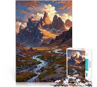 Puzzle 1000 pièces pour Adolescents Paysage de ruisseau de Montagne Jeu Stimulant avec des pièces de Formes aléatoires entièrement imbriquées 75x50cm