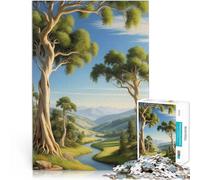 Puzzle 1000 pièces pour Adolescents Paysage de vallée sereine Jouets de Divertissement Familial Décoration Parfaite 52x38cm