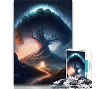 Puzzle 1000 pièces pour Adolescents, Paysage Magique d'arbre, Jeu de Quiz, décoration Murale, Cadeaux d'anniversaire et de Noël Uniques (Taille 75x50cm)