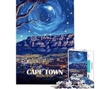 Puzzle 1000 pièces pour Adolescents Paysage Nocturne du Cap Afrique du Sud Jeu Manuel pour Adultes améliore la mémoire Cadeau Unique pour Anniversaire et Noël (50x75cm)