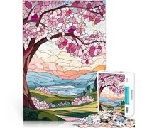 Puzzle 1000 pièces pour Adolescents Paysage printanier en vitrail Analyse et logique Cadeau d'anniversaire, Cadeaux, décoration Murale 75x50cm