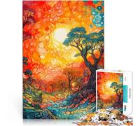 Puzzle 1000 pièces pour Adolescents Paysage psychédélique Réduction du Stress intéressante Décoration d'intérieur 52x38cm