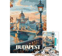 Puzzle 1000 pièces pour Adolescents Paysage Urbain de Budapest pour Un Anniversaire ou Noël Un Jeu Familial Artistique adapté aux 14 Ans et Plus (38x26cm)