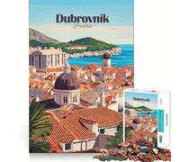 Puzzle 1000 pièces pour Adolescents,Paysage Urbain de Dubrovnik,découpe précise,Jeu d'art Intelligent,activité de détente et d'anniversaire (50x75cm)