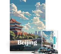 Puzzle 1000 pièces pour Adolescents,Paysage Urbain de Pékin,Casse-tête logique et créatif,Jeu idéal pour se détendre Pendant Les Temps Morts,Cadeau apaisant pour Noël (38x26cm)