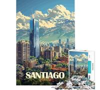Puzzle 1000 pièces pour Adolescents Paysage Urbain de Santiago Chili Jeux de détente d'analyse et de logique Cadeau d'anniversaire Unique (Dimensions 50x75cm)