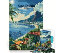 Puzzle 1000 pièces pour Adolescents, Paysage Urbain de Sao Paulo, Art aux Bords précis, entraînement cérébral, Jeu Calme et Amusant, Cadeau d'anniversaire Artistique (38x52cm)
