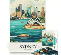Puzzle 1000 pièces pour Adolescents, Paysage Urbain de Sydney, Australie, décoration soignée, Jeu d'exercice Mental, Jeu de détente, Cadeau Amusant de Noël (50x75cm)