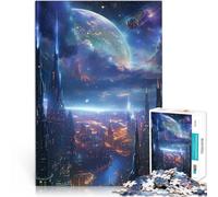 Puzzle 1000 pièces pour Adolescents Paysage Urbain interstellaire Jouets Anti-Stress Liste de souhaits avec Le Père Noël 52x38cm