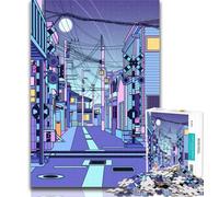 Puzzle 1000 pièces pour Adolescents, Paysage Urbain Nocturne du Japon, 1000 pièces pour Adultes, Jeu éducatif, Jouet de défi pour Femmes et Hommes, 75x50cm