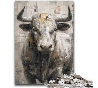 Puzzle 1000 pièces pour Adolescents, Peinture à l'huile de Taureau, activités familiales Amusantes à la Maison, Cadeau d'anniversaire, Cadeau de Voyage, pour Les Enfants de 14 Ans et Plus, 50x75cm