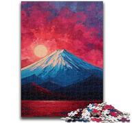 Puzzle 1000 pièces pour Adolescents, Peinture à l'huile du Mont Fuji, activités familiales Amusantes à la Maison, Cadeau d'anniversaire, Cadeau de Voyage, pour Les Enfants de 14 Ans et Plus, 26x38cm