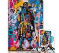 Puzzle 1000 pièces pour Adolescents, Peinture à l'huile Ninja Samouraï, Jeux éducatifs, décoration d'intérieur, idéal pour la décoration de Bureau (Taille 38x26cm)