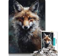 Puzzle 1000 pièces pour Adolescents, Peinture à l'huile, Portrait de Renard, 1000 pièces pour Adultes, Anti-Stress, défi Difficile, Cadeaux du Père Noël Secret (Taille 75x50cm)