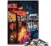 Puzzle 1000 pièces pour Adolescents, Peinture à l'huile sur Le Paysage Urbain de Tokyo, Puzzle 1000 pièces, Anti-Stress, défi Difficile, décoration d'intérieur Unique et Cadeaux (38x26cm)