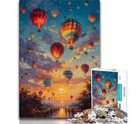 Puzzle 1000 pièces pour Adolescents Peinture à l'huile sur montgolfière 1000 pièces pour Adultes et Adolescents Relax Games est Un pour Toute la Famille (50x75cm)