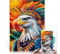 Puzzle 1000 pièces pour Adolescents Peinture colorée d'aigle~ Entraînez Votre Cerveau et Vos Mains Super Cadeau 75x50cm