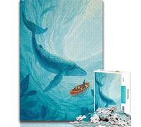 Puzzle 1000 pièces pour Adolescents Peinture de Baleine 1000 pièces pour Adultes Jouets éducatifs Jeux Anti-Stress Cadeaux d'anniversaire Uniques 26x38cm