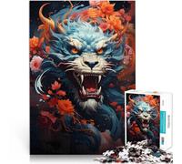 Puzzle 1000 pièces pour Adolescents Peinture de Dragon Chinois 1 Difficile et défi Activités Amusantes à la Maison, Cadeaux d'anniversaire, Cadeaux de Voyage, 38x52cm