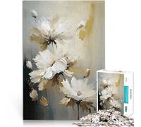 Puzzle 1000 pièces pour Adolescents Peinture de Fleurs Blanches Jouets de Jeu stimulants Renforcer l'amour Entre Les Couples 50x70cm