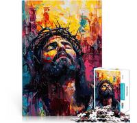 Puzzle 1000 pièces pour Adolescents Peinture de Jésus-Christ Séjour Anti-Stress pour Tuer Le Temps Jeu de défi Unique 52x38cm
