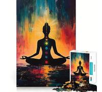 Puzzle 1000 pièces pour Adolescents,Peinture de méditation des Chakras,découpe Premium,Jeu Amusant et divertissant,Facile à Jouer,décoration de Noël (38x52cm)