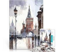 Puzzle 1000 pièces pour Adolescents Peinture de Moscou Russie Jeux éducatifs Décoration d'intérieur Bon Cadeau 38x26cm