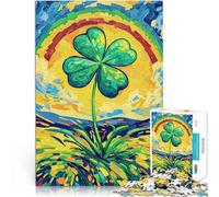 Puzzle 1000 pièces pour Adolescents Peinture de trèfle Porte-Bonheur Casse-tête pour Renforcer l'amour Entre Les Couples 38x26cm