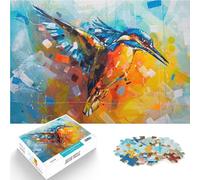 Puzzle 1000 pièces pour Adolescents Peinture d'oiseau Martin-pêcheur Jeux de détente Car C'est Un pour Toute la Famille 52x38cm