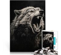 Puzzle 1000 pièces pour Adolescents Peinture du hurlement du Loup Jeux Jouets Cadeaux Car C'est Un pour Toute la Famille 52x38cm