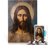 Puzzle 1000 pièces pour Adolescents Peinture Vintage de Jésus Jeux éducatifs Décoration d'intérieur Bon Cadeau 38x26cm