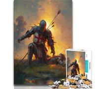 Puzzle 1000 pièces pour Adolescents, peintures de Chevaliers médiévaux, Jouet éducatif Anti-Stress, Cadeaux pour Amis et Famille (Taille 38x26cm)
