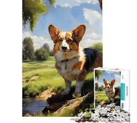 Puzzle 1000 pièces pour Adolescents Pembroke Welsh Corgi défi éducatif Anti-Stress Jouet éducatif adapté aux 14 Ans et Plus (38x52cm)
